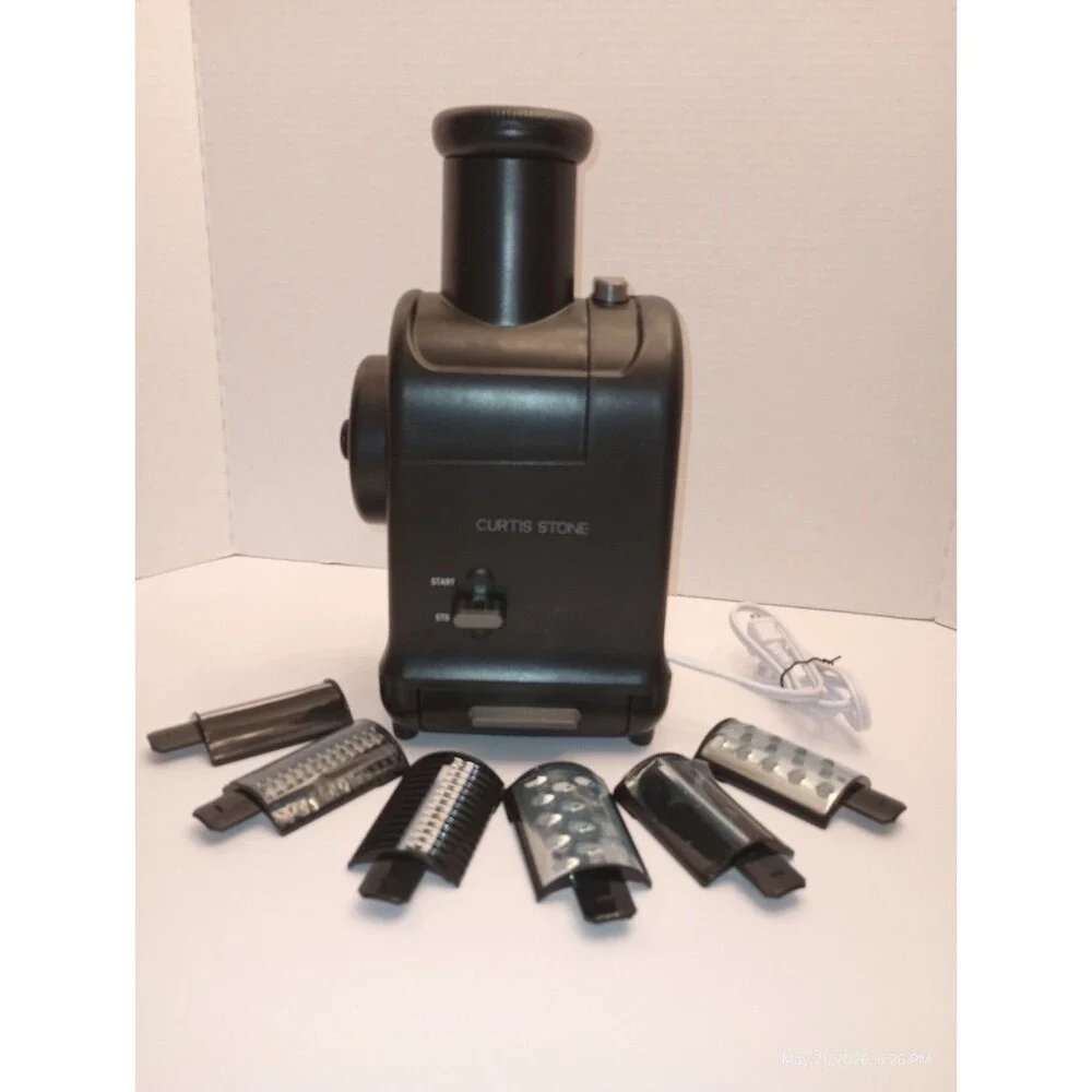 CURTIS STONE  Electric Grater - Black with 6 Interchangeable Blades